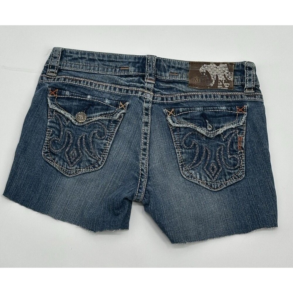 MEK DENIM USA Cut-Off Women's Shorts‎ Size 27 Destroyed Embroidered Denim